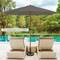 Costway 10FT Patio Wooden Market Table Umbrella Pulley with 8 Bamboo Ribs Sunshade Canopy Coffee/Gray/Navy/Wine/Beige